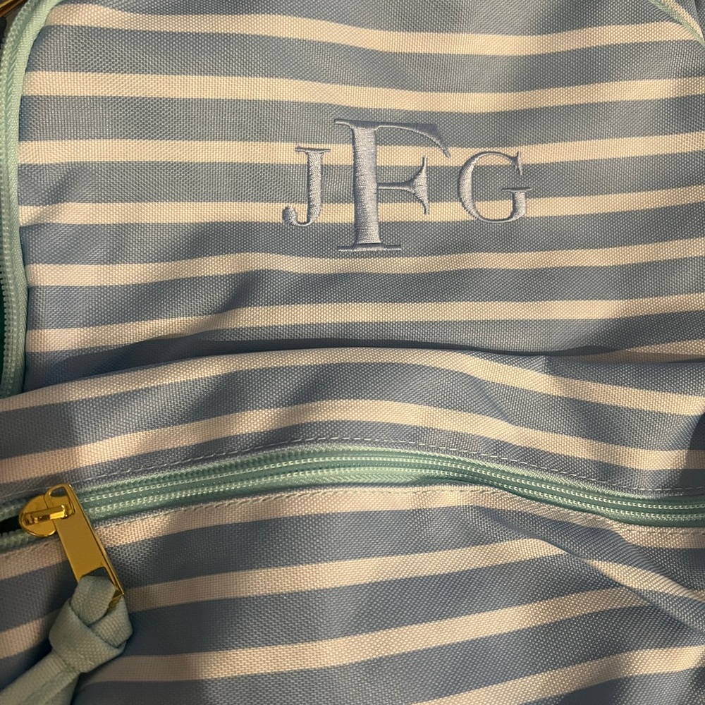 The Beaufort Bonnet Company Blue and White Striped Kids Backpack